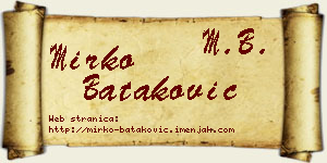 Mirko Bataković vizit kartica